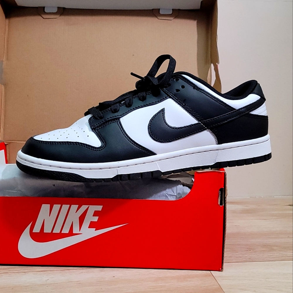 Nike Black and White Dunk Low Sneakers